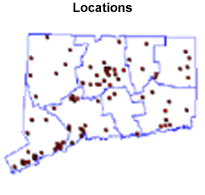 map of Connecticut drug treatment  facilities